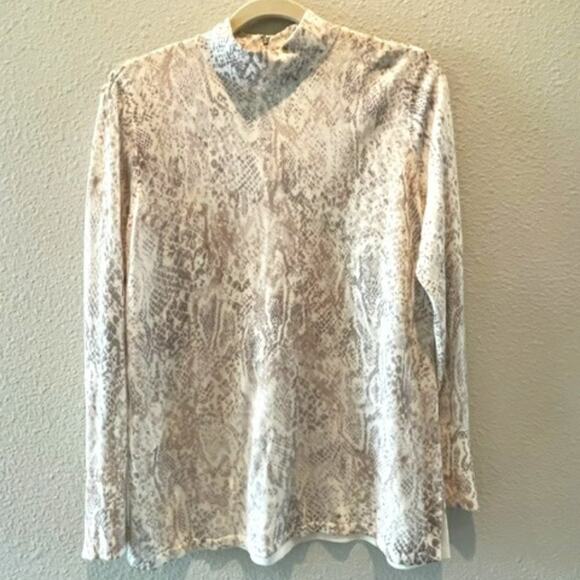 Chico's Mock Neck Snakeskin Sweater Sz M - Picture 1 of 15